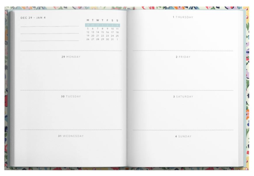 Cath Kidston A5 Soft Cover 2027 Diary - Floral Navy