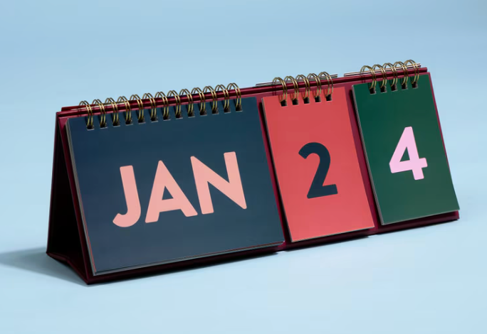 Perpetual Desk Calendar - Colourblock