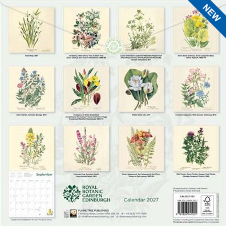 2027 Flame Tree Wall Calendar - Royal Botanic Garden Edinburgh