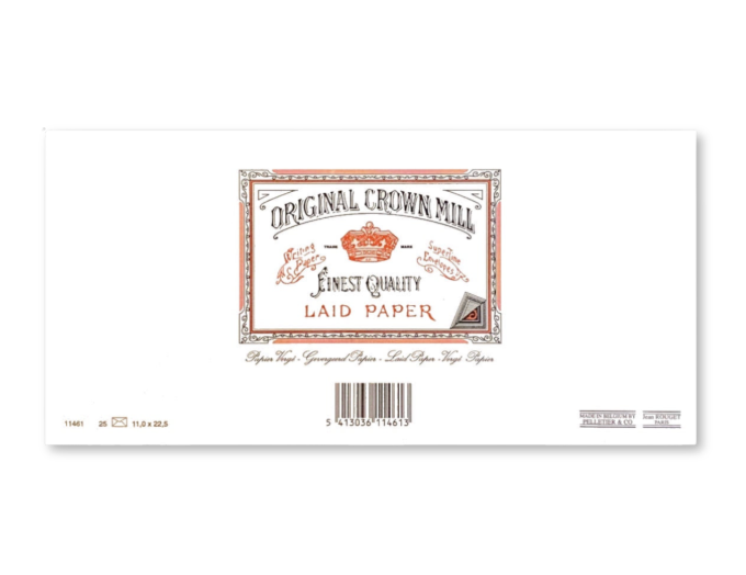 Original Crown Mill Laid Paper Envelopes 25 Pack – DL White