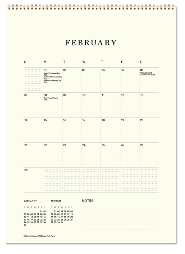 Vevoke Medium Calendar - Seascapes