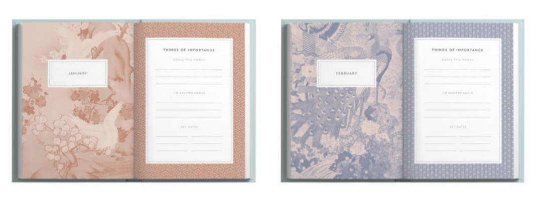 V&A A5 Hard Cover 2027 Diary - Flying Cranes