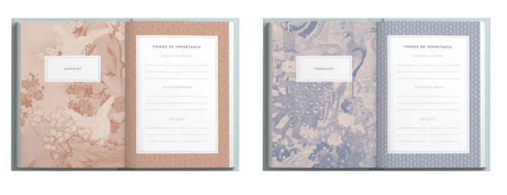 V&A A5 Hard Cover 2027 Diary - Flying Cranes
