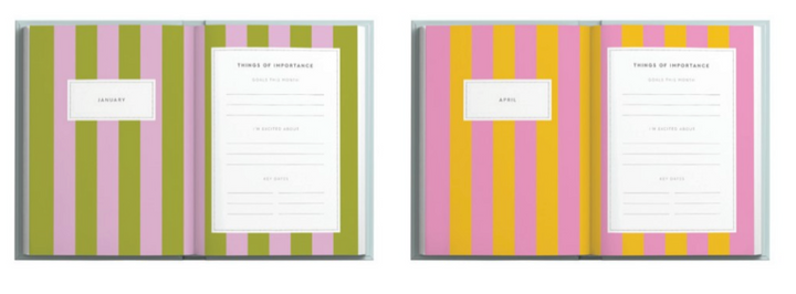 Kaleido A5 Hard Cover 2027 Diary - Candy Stripe