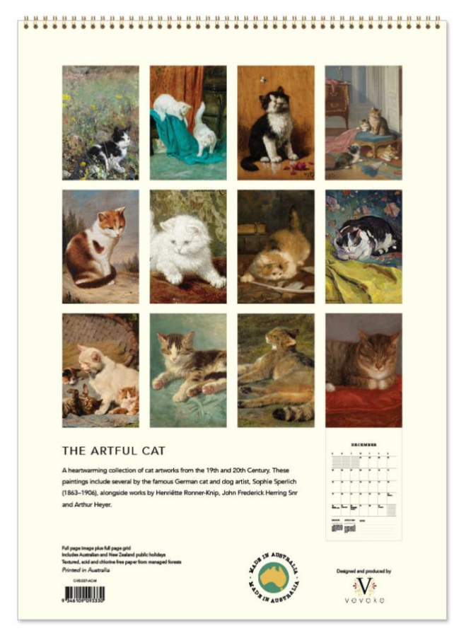 Vevoke Medium Calendar - Artful Cat