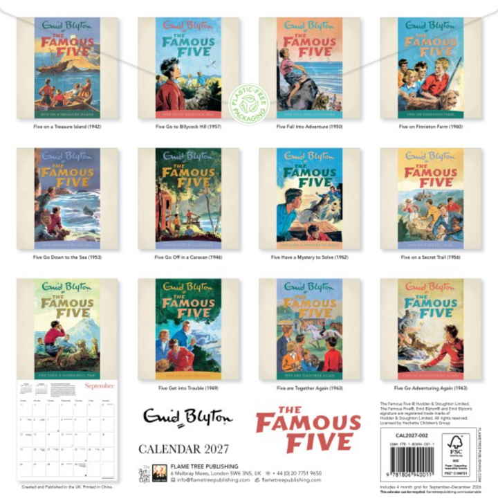 2027 Flame Tree Wall Calendar - The Famous Five