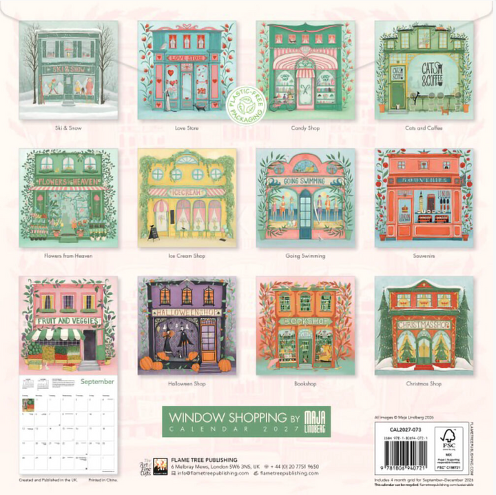 2027 Flame Tree Wall Calendar - Window Shopping