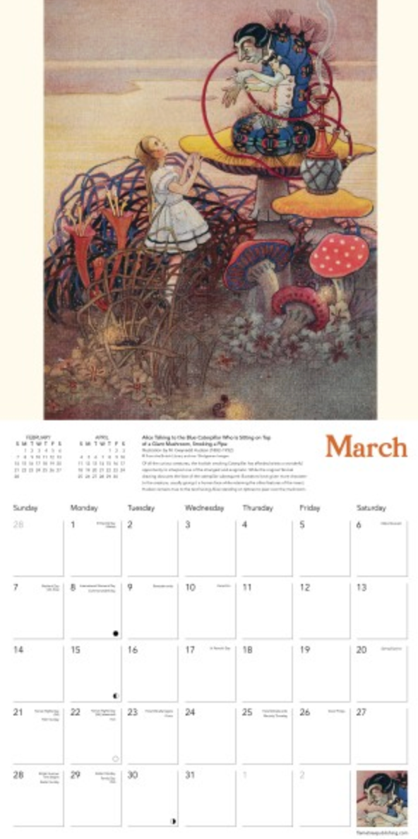 2027 Flame Tree Wall Calendar - Alice's Adventures in Wonderland