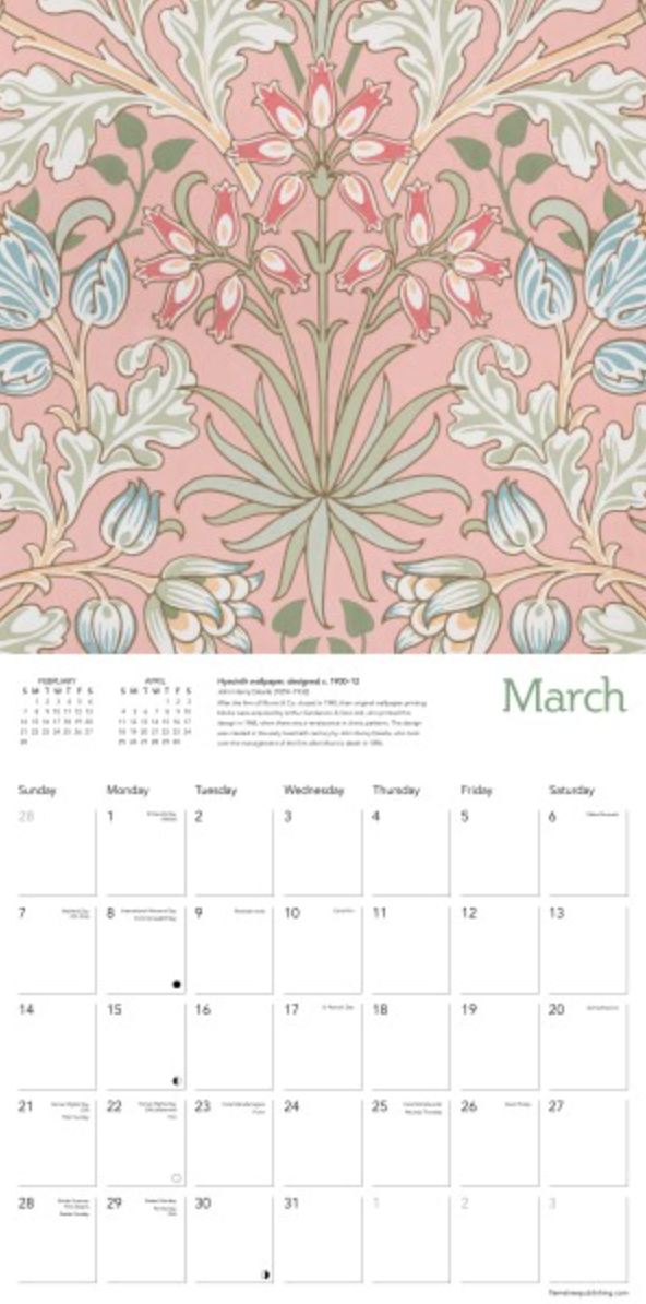 2027 Flame Tree Wall Calendar - William Morris Gallery