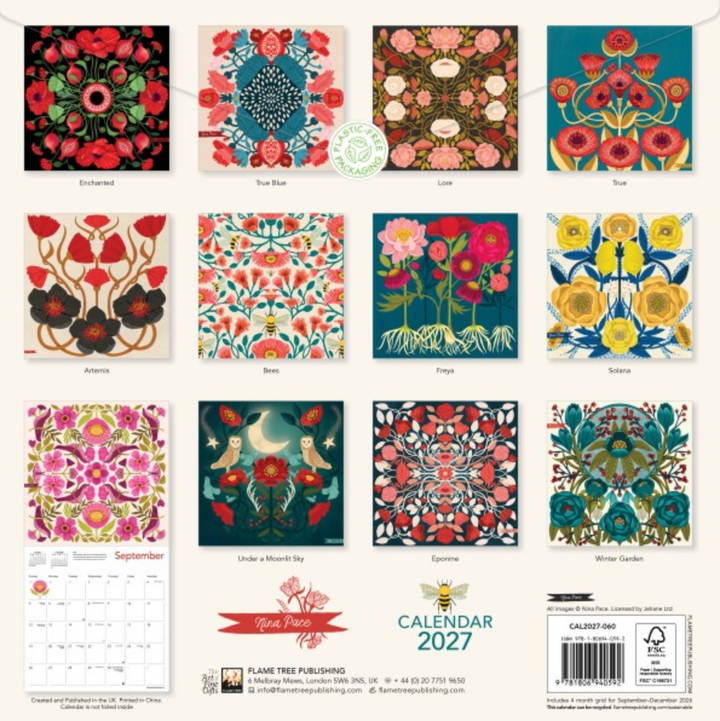 2027 Flame Tree Wall Calendar - Nina Pace
