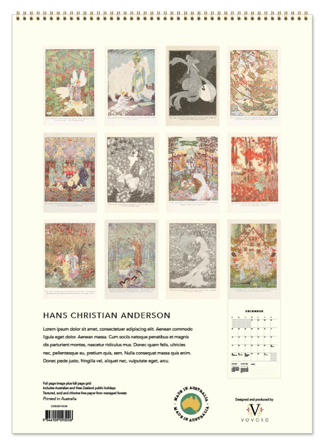 Vevoke Medium Calendar - Hans Christian Anderson