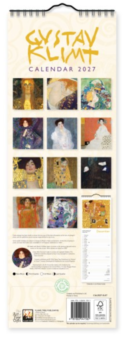 2027 Flame Tree Slim Calendar - Gystav Klimt