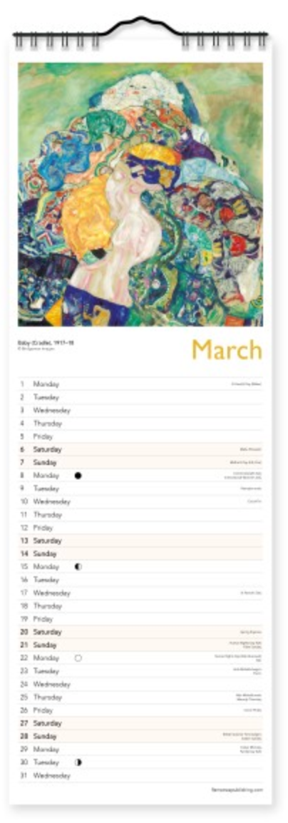 2027 Flame Tree Slim Calendar - Gystav Klimt