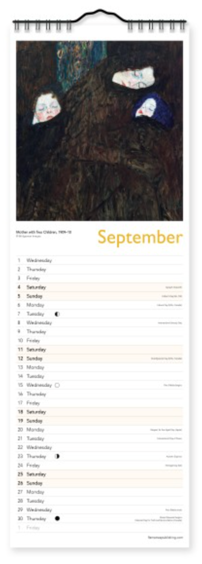 2027 Flame Tree Slim Calendar - Gystav Klimt