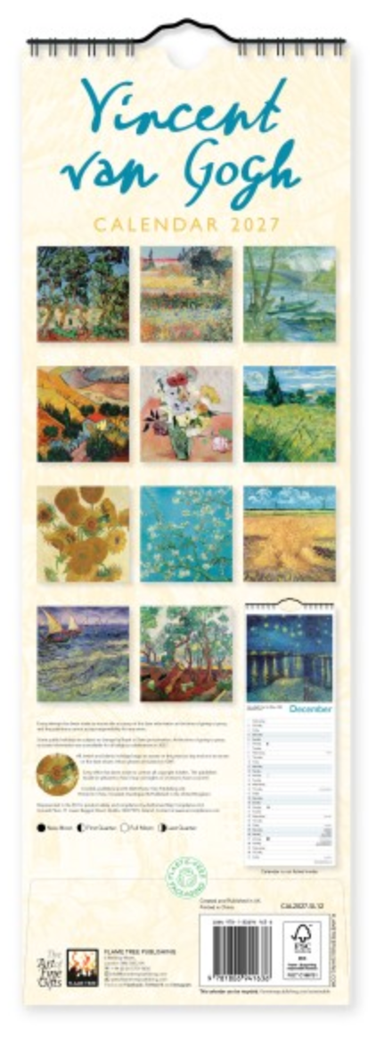 2027 Flame Tree Slim Calendar - Vincent Van Gogh