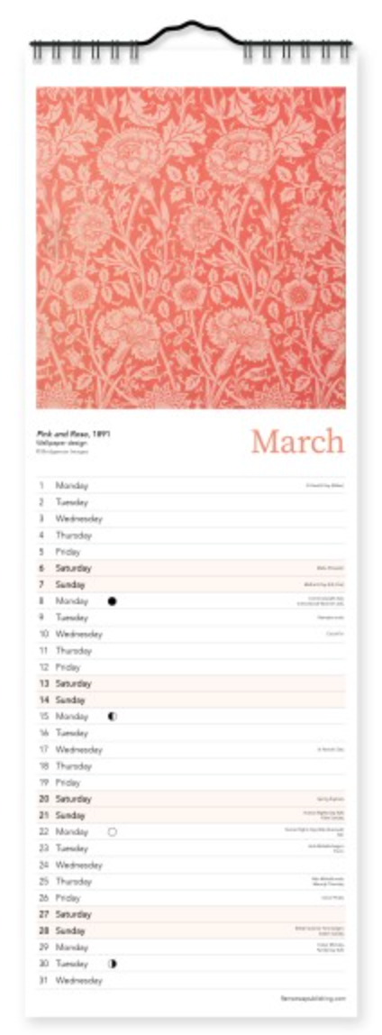 2027 Flame Tree Slim Calendar - William Morris