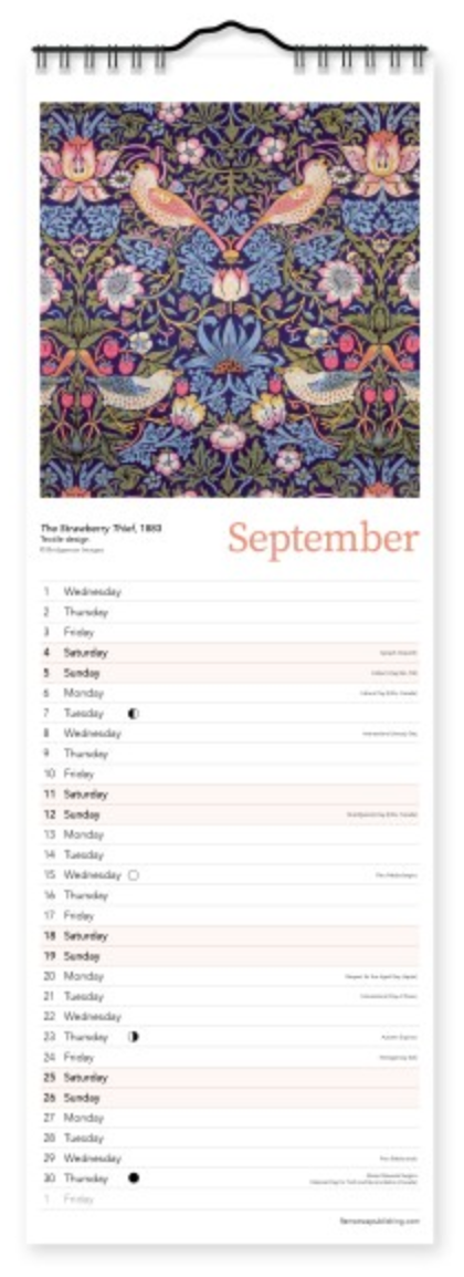2027 Flame Tree Slim Calendar - William Morris