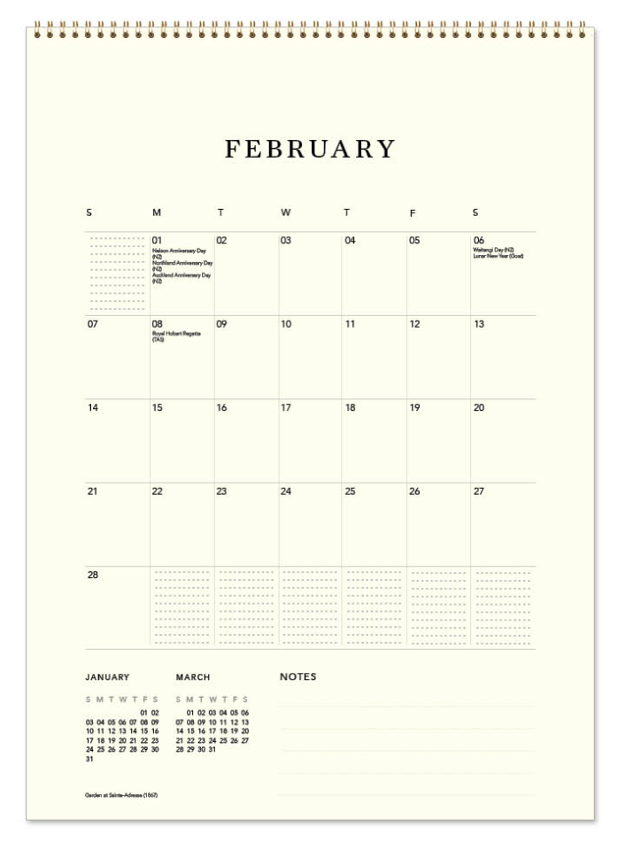 Vevoke Medium Calendar - Monet's Gardens