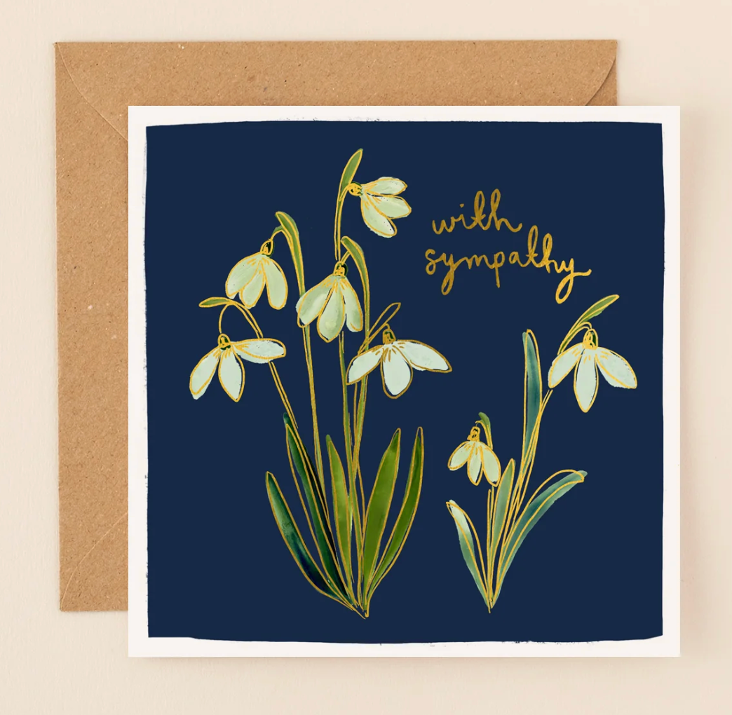 Louise Mulgrew Designs Card - Snowdrops With Sympathy