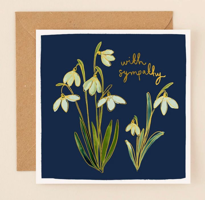 Louise Mulgrew Designs Card - Snowdrops With Sympathy