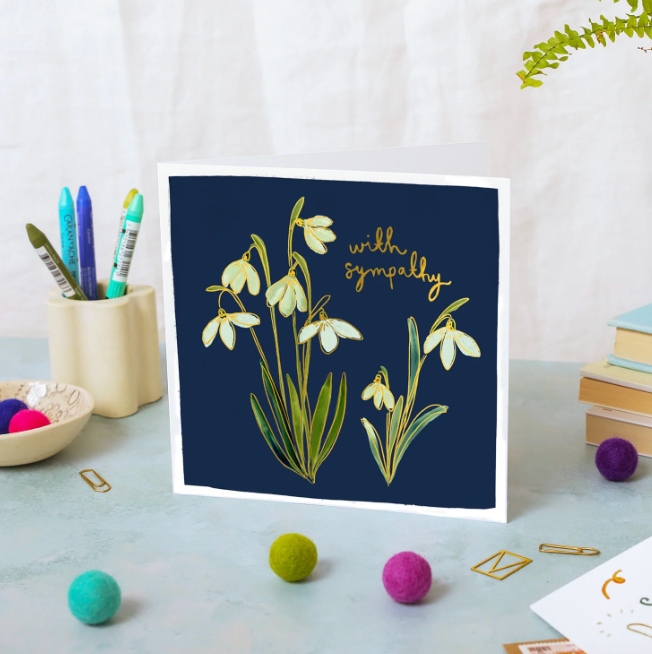 Louise Mulgrew Designs Card - Snowdrops With Sympathy