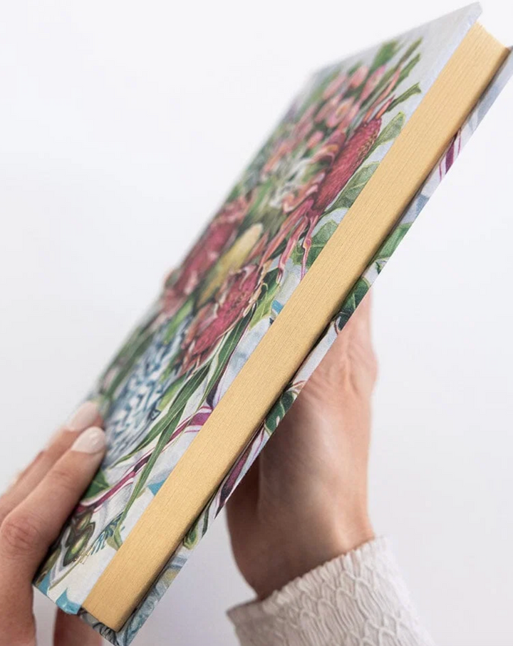Bespoke Letterpress Linenbound Journal - Waratah