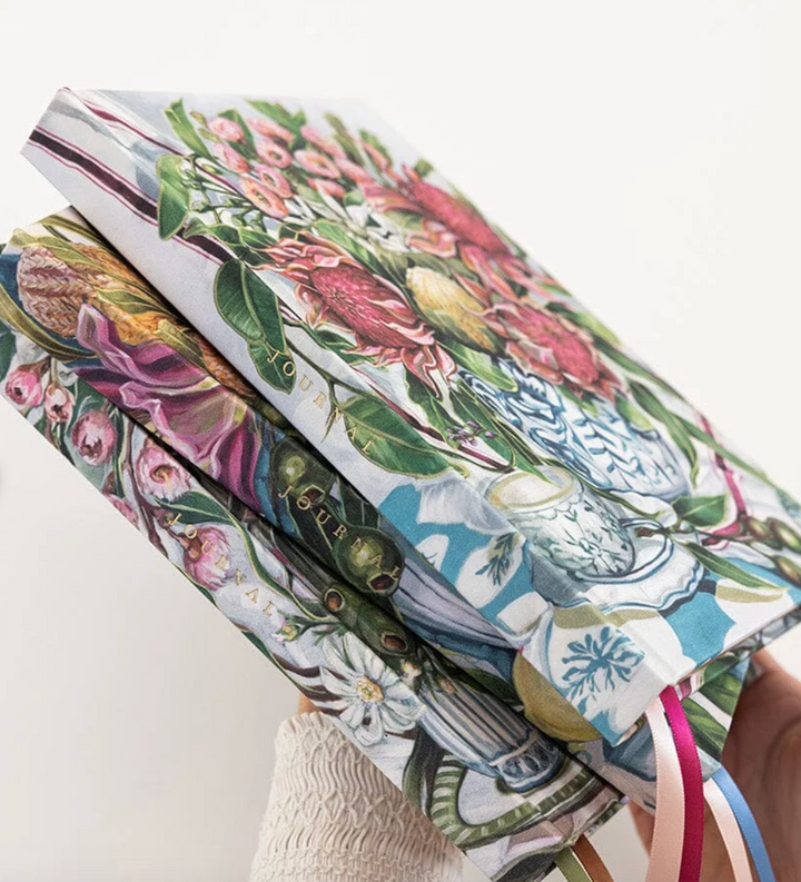 Bespoke Letterpress Linenbound Journal - Waratah