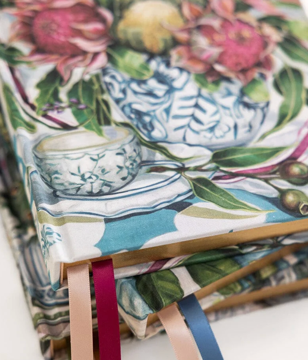 Bespoke Letterpress Linenbound Journal - Waratah