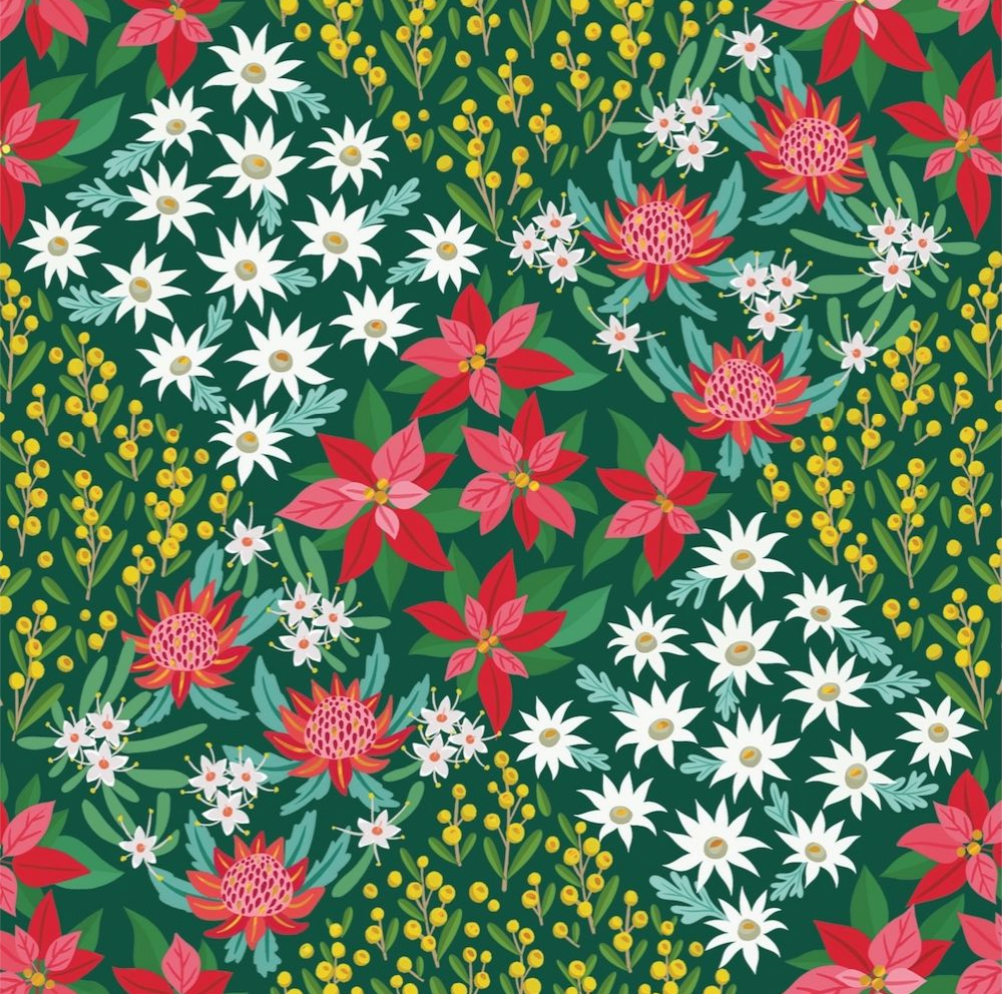 Christmas Card Wallet - RSPCA - Patchwork Flowers