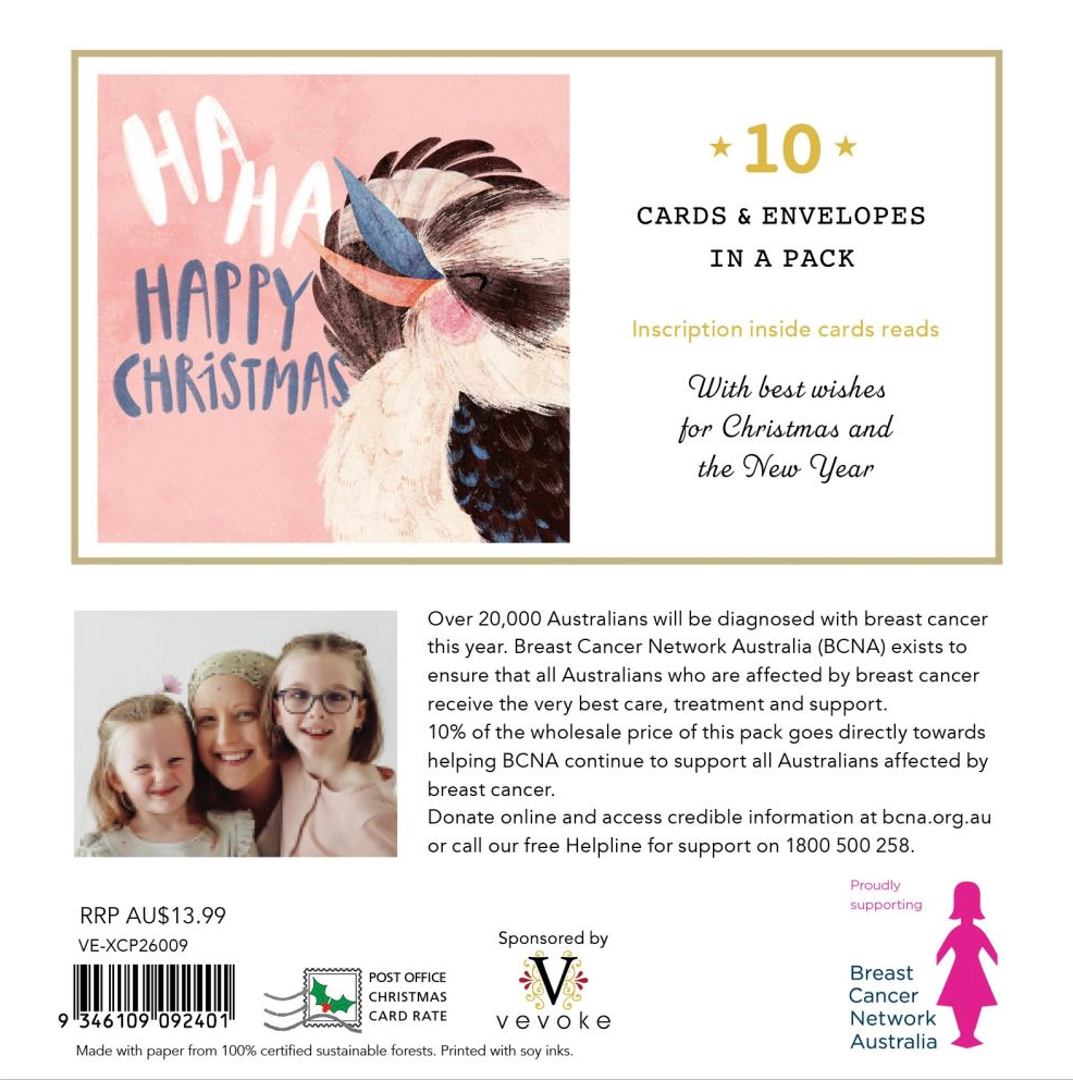 Christmas Card Wallet - BCNA - Laughing Kookaburra