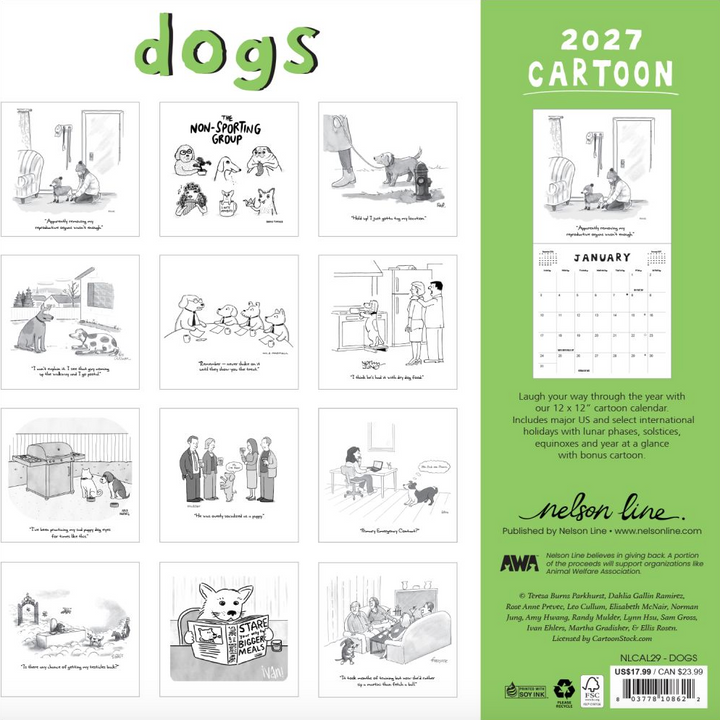 New Yorker 2027 Calendar - Dogs