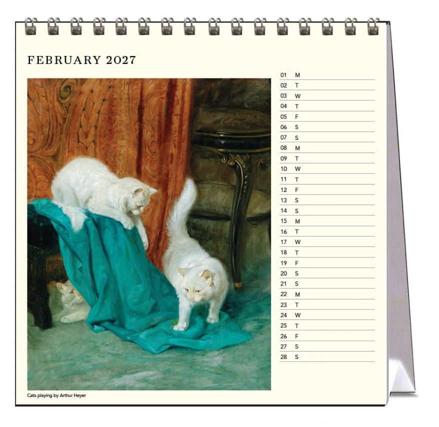 Vevoke Desk Calendar - Artful Cat