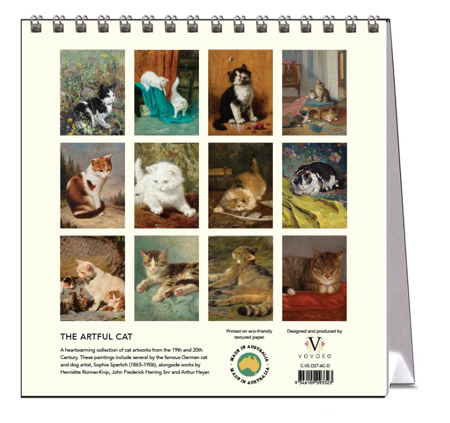 Vevoke Desk Calendar - Artful Cat