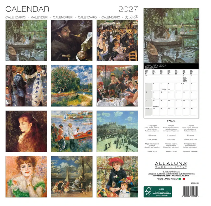 Allaluna 2027 Calendar - Renoir