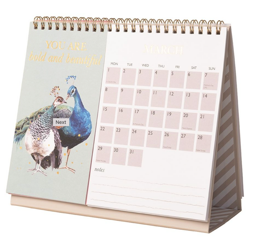 Wrendale Designs 2027 Desk Calendar - Owls & Ducks