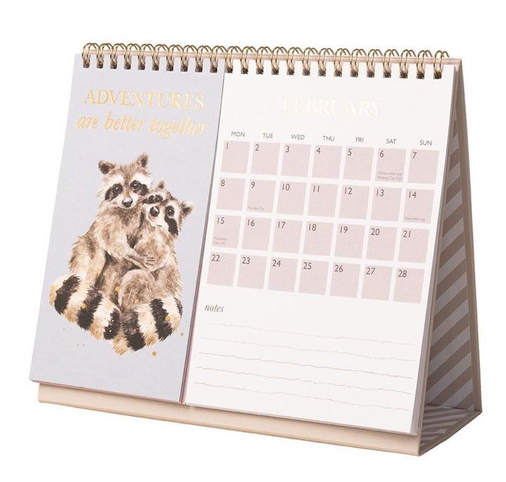 Wrendale Designs 2027 Desk Calendar - Owls & Ducks