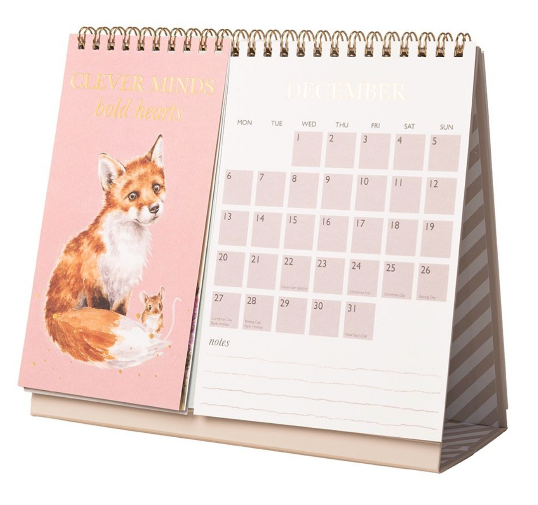 Wrendale Designs 2027 Desk Calendar - Owls & Ducks