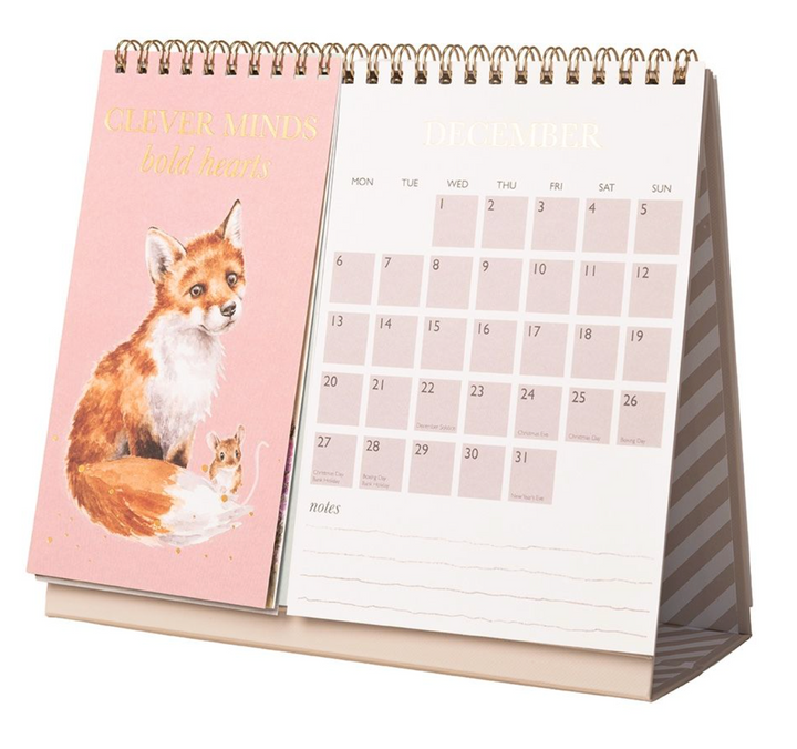 Wrendale Designs 2027 Desk Calendar - Owls & Ducks