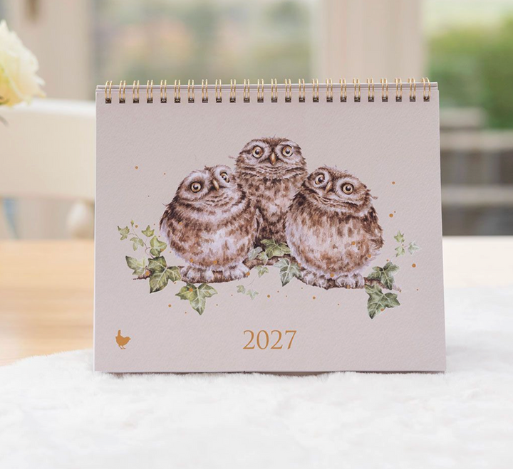 Wrendale Designs 2027 Desk Calendar - Owls & Ducks