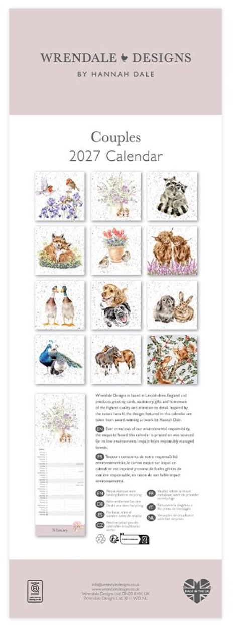 Wrendale Designs 2027 Slim Calendar - Yours & Mine