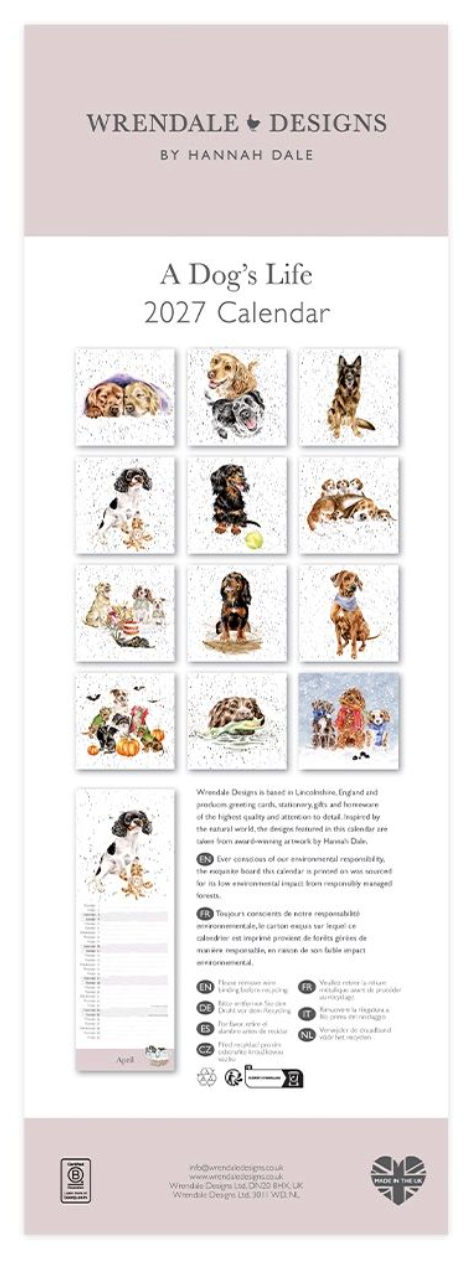 Wrendale Designs 2027 Slim Calendar - A Dog's Life