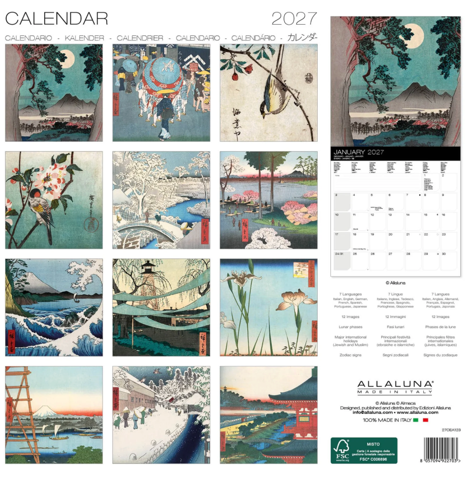 Allaluna 2027 Calendar - Hiroshige