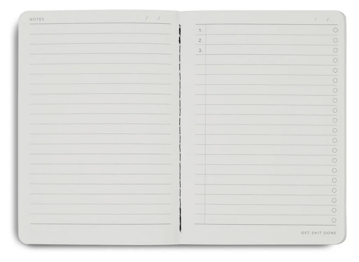 MiGoals A6 Get Shit Done l Notebook, Soft Cover - Sea Green