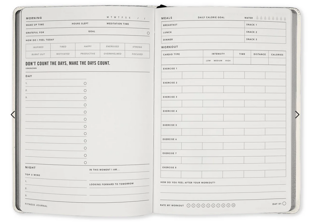 MiGoals A5 Fitness Journal - Vanilla