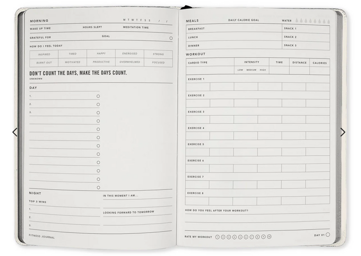 MiGoals A5 Fitness Journal - Vanilla