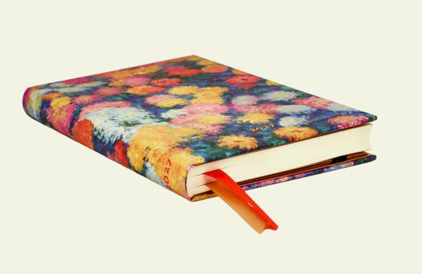 2027 Monet’s Chrysanthemums Maxi Horizontal 12-Month Hardcover Week Planner