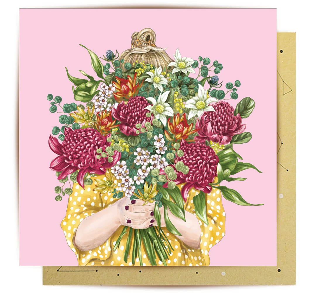 La La Land Card - Girl Bouquet Xmas