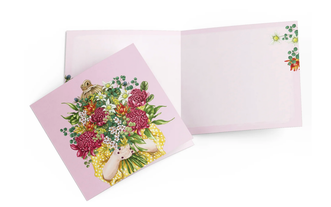 La La Land Card - Girl Bouquet Xmas