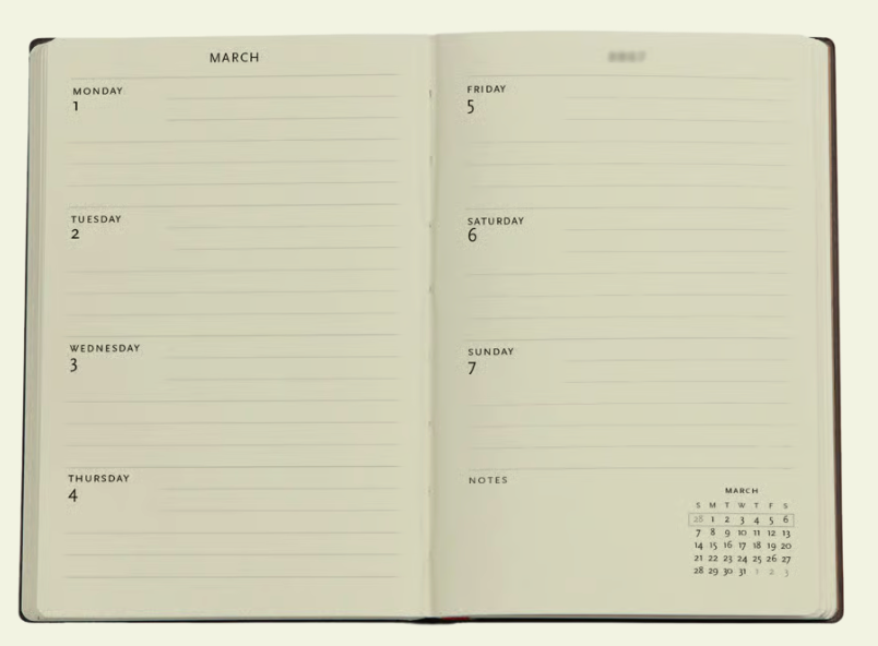 2027 Silk Sky Mini Horizontal 12-Month Hardcover Week Planner