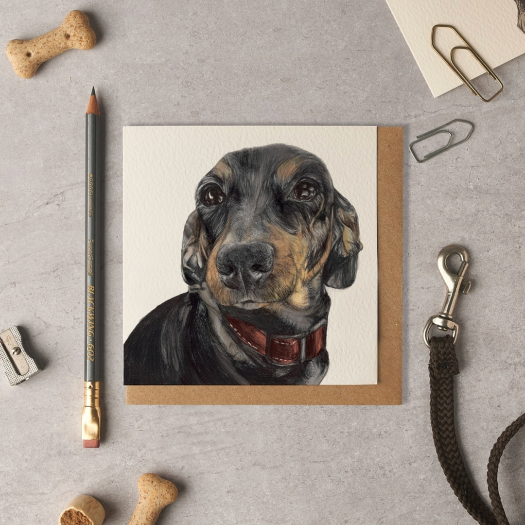 Olivia Bell Card - Lou Dachshund
